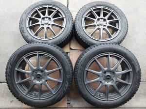 クロススピード 6J-16インチ ET53 100-4H スタッドレスセット ブリザックVRX2 185/55R16 2020年製 インサイト フィット シャトル グレイス