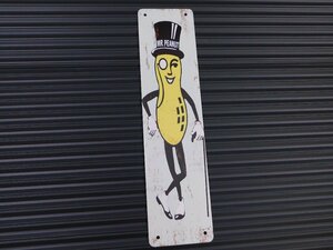 ◆送料\390◆【MR.PEANUT・ミスターピーナッツ】※《メタルサインボード ／ 400×100mm》　アメリカン雑貨　ブリキ看板