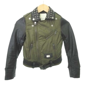 ディーゼル キッズ DIESEL KIDS ライダース ジャケット 厚手 上着 キッズ 女の子 6 120ｃｍ 緑 グリーン キッズ