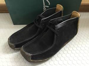 【希少】デッドストック アイルランド製 クラークス REDLAND ナタリー Hi CLARKS 黒スエード UK7