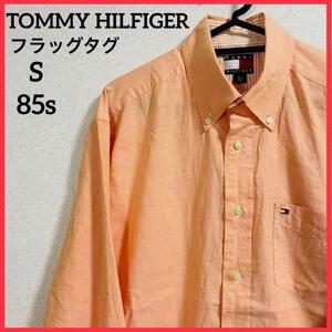 【85s 大人気】TOMMY HILFIGER トミーヒルフィガー BDシャツ 長袖シャツ カジュアルシャツ ワンポイント 刺繍ロゴ フラッグタグ RT32-413