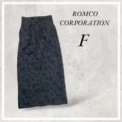 ROMCOCORPORATION ロングタイトスカート (Ｆ) 花柄 ブラック