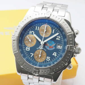 ブライトリング クロノマット A140CBIPAS A13353 BREITLING デイト 自動巻 青 メンズ腕時計 ブルーインパルス 034/500本限定[793985-ZE2