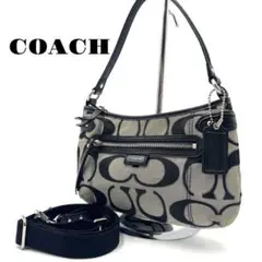 COACH コーチ 2WAYバッグ ブラック シグネイチャー F23946