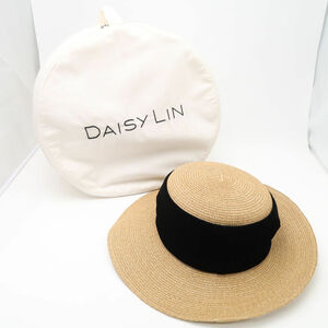 美品 DAISYLIN デイジーリン 05009 Daisy Suntan Love 麦わら帽子 綿他 ペーパー ストロー ベルベット レディース AO1931W2