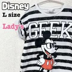 Disney ディズニー オールドミッキー メガネ ボーダー Tシャツ 海外古着