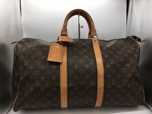 １円【LOUIS VUITTON 】キーポル モノグラム ルイヴィトン ボストンバッグ トラベルバッグ ブラウン ヴィトン バッグ 