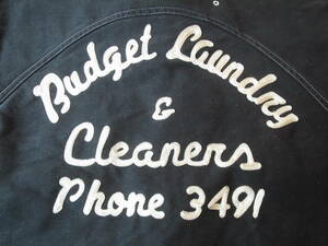 Cushman ヘビーコットンシャツ 「Budget Laundry」 黒 サイズL相当