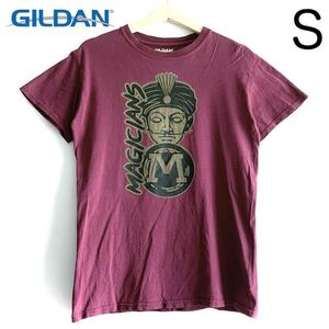 輸入古着 GILDAN ギルダン Tシャツ Magicians ターバン インド人 ボルドー