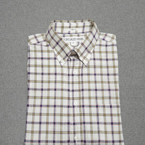 INDIVIDUALIZED SHIRTS 半袖 シャツ 15 38 インディビジュアライズド シャツ 最高級 ポプリン生地 マドラスチェック ホワイト系 定価2.8万