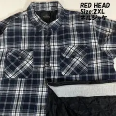 RED HEAD 【2XL】　ネルシャツ　ジャケット　ブルー系チェック　ジップ