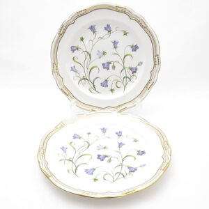 美品 SPODE スポード カンパニュラ 中皿 2枚 20cmプレート ペア レア 希少 CAMPANULA SY10444F