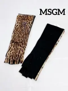 MSGM アームカバー レオパード 指無し 手袋 Mサイズ