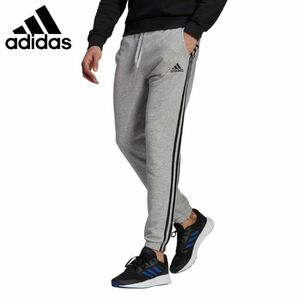 ★アディダス adidas 新品 メンズ 快適 カジュアル フレンチテリー スウェット ロングパンツ 灰 XLサイズ [GK9001-O] 四 参★QWER★