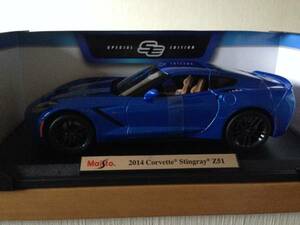 希少 Maisto マイスト 1/18 2014 Corvette Stingray Z51 青 