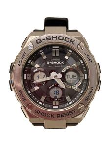 CASIO◆ソーラー腕時計・G-SHOCK/デジアナ/SLV/BLK//