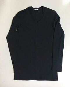 VADEL tight jersey draping v neck 48 新品 ブラック Vネック カットソー ロンT 長袖 ロングスリーブ Tシャツ 黒 BLACK バデル 無地