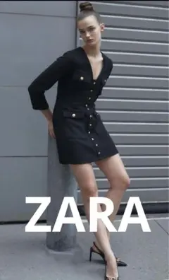 ZARA ザラ　ツイードワンピース テクスチャー