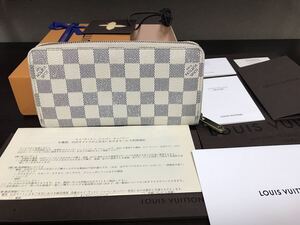 美品！本物保証！ルイヴィトン LOUIS VUITTON＊ダミエ アズール ジッピー長財布