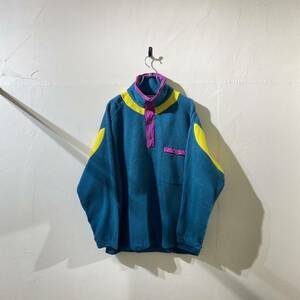 vintage euro retro fleece jacket ヨーロッパ古着 ビンテージ フリースジャケット レトロ スナップボタン 80s 70s ハーフジャケット