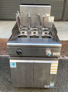 【動確済み】2018年 tanico 業務用 ゆで麺器 TGUS-60A 都市ガス 9テボ 角槽 幅600×奥750×高800 ゆで麺機 茹で麺器 茹で麺機 厨房 大阪