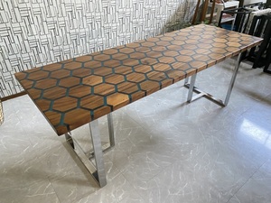 レジンテーブル ダイニングテーブル 40209-N001 幅200cm 一枚板 座卓可能 エポキシ樹脂 テーブル 一点モノ 開梱設置送料無料