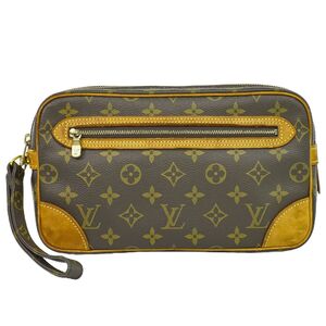 本物 ルイヴィトン LOUIS VUITTON LV マルリードラゴンヌ モノグラム クラッチバッグ セカンドバッグ ブラウン M51825