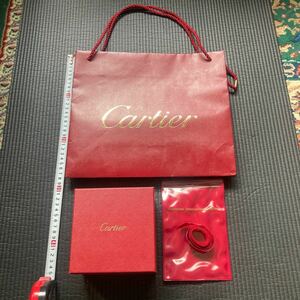 ファッション小物　☆　インテリア雑貨　レア貴重　Cartier カルティエ　赤　ショップ袋　リボン　ビニールケース　小物入れ 空箱 カラ箱