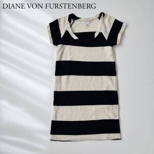 DIANE VON FURSTENBERG ダイアンフォンファステンバーグ チュニックワンピース 膝上丈 ミニ丈 トップス ボーダー カジュアル レディース