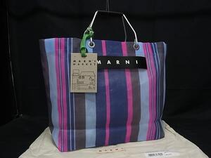 ■新品■未使用■ MARNI マルニ マーケット PVC ハンドバッグ トートバッグ レディース ブルー系×マルチカラー FD8432