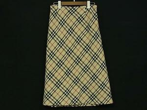 1円 ■美品■ BURBERRY バーバリー ノバチェック ウール100% スカート ボトムス 表記サイズ13 洋服 レディース ベージュ系 FD0148