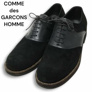 COMME des GARCONS HOMME コムデギャルソン オム スエード レザー コンビ★ サドル シューズ Sz.25　メンズ 黒 日本製　I4G00294_9#U