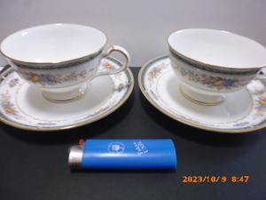 Noritake　ノリタケ　カップとソーサー　２客　Bone China made in Japan アラジンランプ印