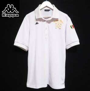 未使用に近い極美品 Kappa GOLF カッパ ドライポロシャツ 吸汗速乾 清涼 半袖トップス メンズ ゴルフウエア 紳士 Mサイズ 白 春夏物