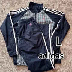 レディース adidas アディダス ナイロンセットアップジャージ♡L