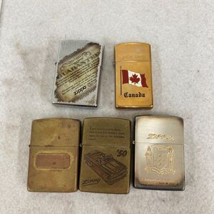 N001■ZIPPO ジッポー 5個セット/GUARANTEE/カナダ ソリッドブラス スリム/オープンカー クラシックカー ジッポ オイルライター まとめ ⑩