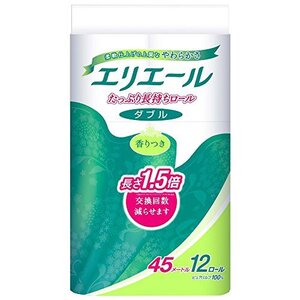 エリエール トイレットペーパー 1.5倍巻き 45m×12ロール ダブル パルプ100% リラックス感のある香り