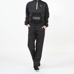 6617★新品★PUMA プーマ レディース ウインドジャケット ロゴ ウーブン ハーフジップ プルオーバー 520751ブラック 【サイズS】定価6050円