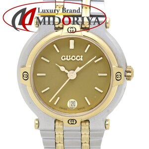 GUCCI グッチ ラウンドフェイス 9000L ステンレススチールxGP(ゴールドメッキ) レディース/130294【中古】【腕時計】