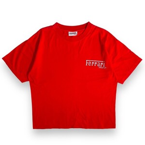 希少★旧タグ★ FERRARI GEAR フェラーリ ギア 半袖 ロゴ プリント Tシャツ 赤 F-1 フォーミュラ1 VINTAGE TEE ヴィンテージ 古着