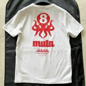 極美品★ ムータ マリン muta MARINE Tシャツ 半袖 クルーネック カットソー トップス size5/Mサイズ ストレッチ ロゴ刺繍 ホワイト メンズ