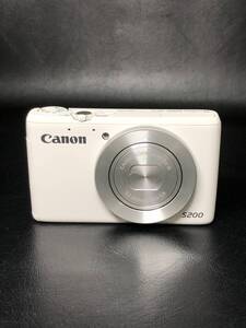 【１円スタート】Canon PowerShot S200 キャノン コンパクト デジタルカメラ ホワイト バッテリー付き