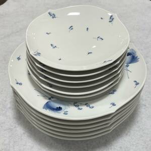 #9107A　MEISSEN マイセン 青い花シリーズ　12点セット　ブランド食器 テーブルウェアセット ホワイト