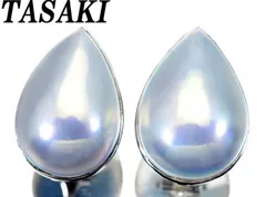 【ジュエリー極】TASAKI 美しいオーロラの艶と照り！極上マベパール20.5mm×13.7mm 超高級K18WGイヤリング h6950uilm【送料無料】