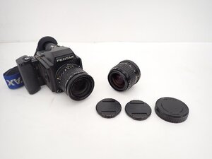 【ジャンク品】PENTAX ペンタックス 中判カメラ 645 + レンズ smc PENTAX-A 645 150mm F3.5/55mm F2.8付 ∽ 70D91-2