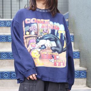 USA VINTAGE LOONEY TUNES ANIMATION PRINT DESIGN SWEAT SHIRT/アメリカ古着アニメーションプリントデザインスウェット