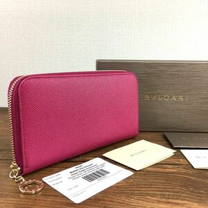 送料込み！ 未使用品 BVLGARI ジップウォレット ピンク 箱付き プレゼントにも！ 361