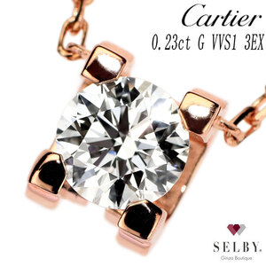 カルティエ K18PG ダイヤモンド ペンダントネックレス 0.23ct G VVS1 3EX C ドゥ カルティエ 《セルビー銀座店》【中古】