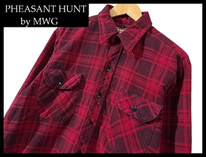 送料無料 G② 古着屋購入 PHEASANT HUNT by MWG WINNIPEG CANADA オールド ビンテージ 起毛 フランネル 長袖 チェック ワーク ネル シャツ