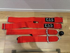 ☆Z.S.S. Racing Harness 4点式 シートベルト レーシングハーネス レッド 赤 カムロック式 3インチ 汎用 